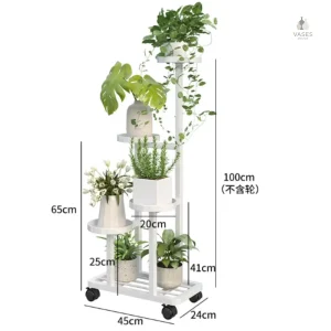 Support à plantes mobile avec roulettes intégrées