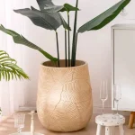 Pot de fleur élégant en teinte beige