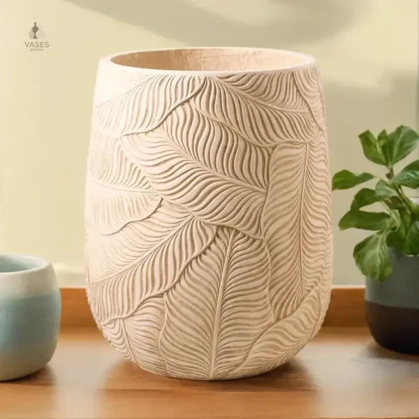 Vase décoratif beige pour intérieur