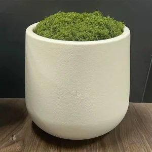 Pot décoratif en céramique blanc pour plantes