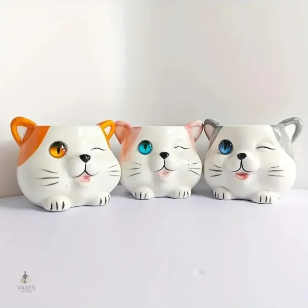 Pot de fleur créatif en forme de chat joueur