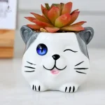 Pot à fleurs design chat original