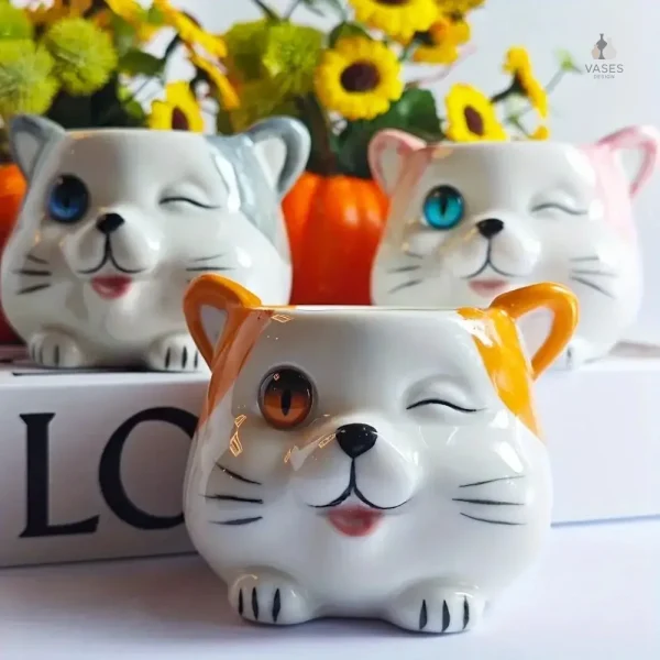Vase décoratif pour amoureux des chats