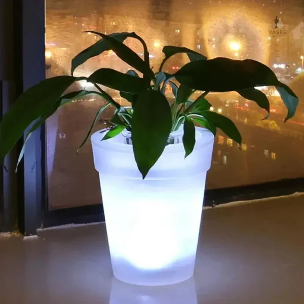 Pot de fleur lumineux extérieur