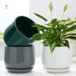 Pot de fleur moderne en céramique blanche
