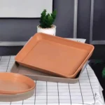 Support pour pots rectangulaires, soucoupe fonctionnelle