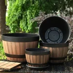 Pot de fleur rond pour extérieur