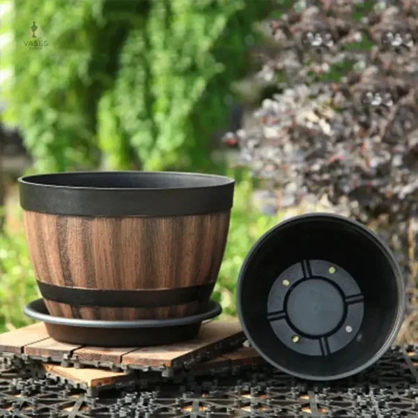 Vase rond extérieur en matériaux résistants