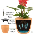 Conteneur de jardinage en plastique durable