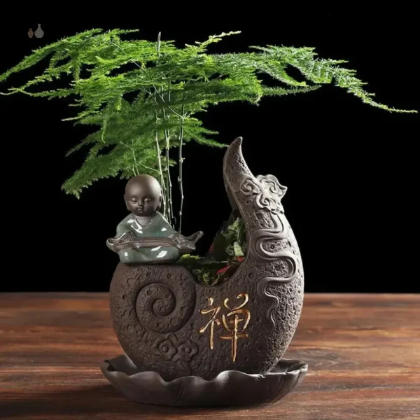 Pot de fleur design inspiré de l'art chinois