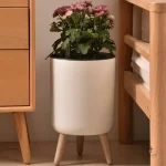 Fleur en pot sur pied minimaliste