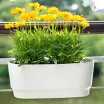 Pot de fleur suspendu blanc