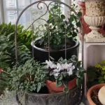 Accroche pot de fleur design mural