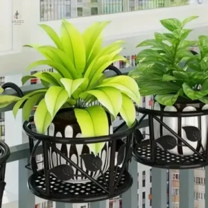 Support pot de fleur suspendu en métal décoratif