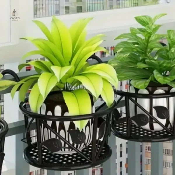 Support pot de fleur suspendu en métal décoratif