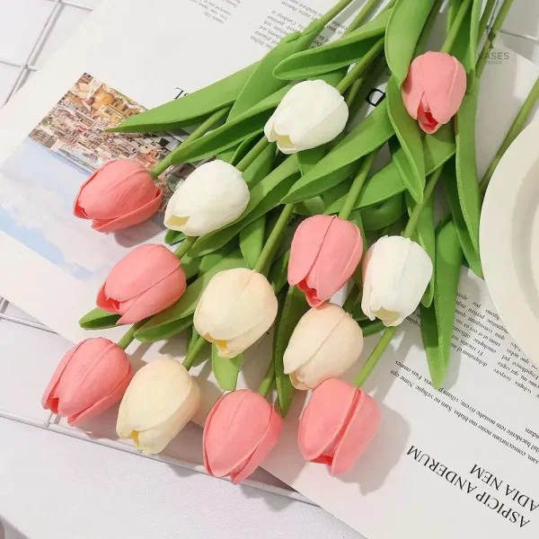 Tulipe artificielle colorée pour décoration intérieure