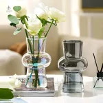 Vase en verre élégant pour fleurs décoratives