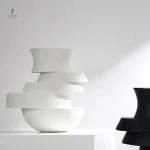 Vase décoratif avec motifs géométriques audacieux