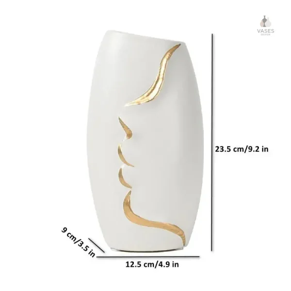 Vase avec dessin visage, style minimaliste