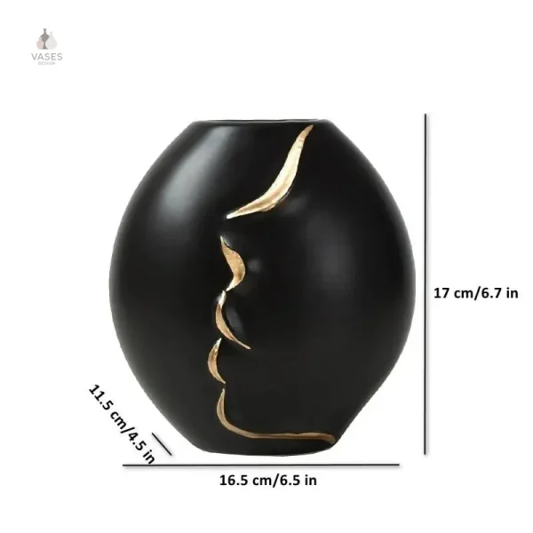 Vase visage original, ajout artistique