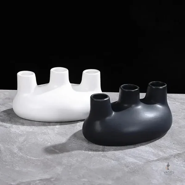 Vase unique avec plusieurs ouvertures pour présentation créative