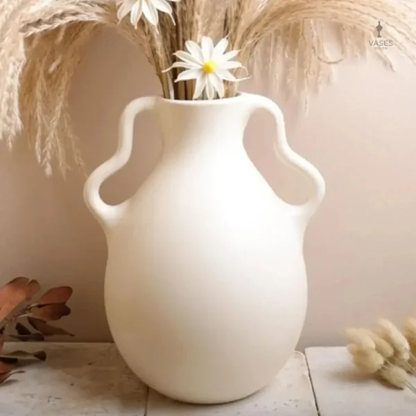 Vase décoratif avec poignée pratique en céramique