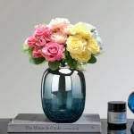 Vase en verre de couleur bleue