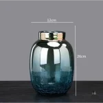 Vase en verre bleu pour décoration