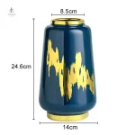 Vase moderne bleu et or, accessoire de style