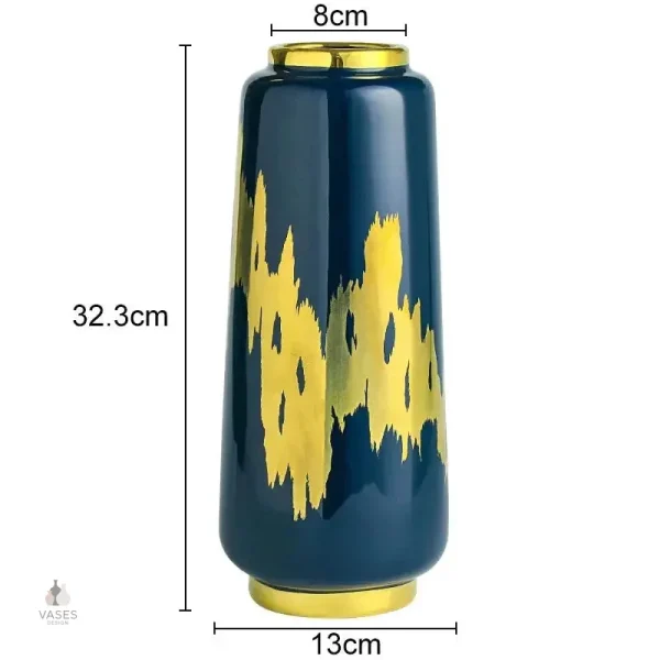 Vase bleu et doré, ajout chic à votre décor