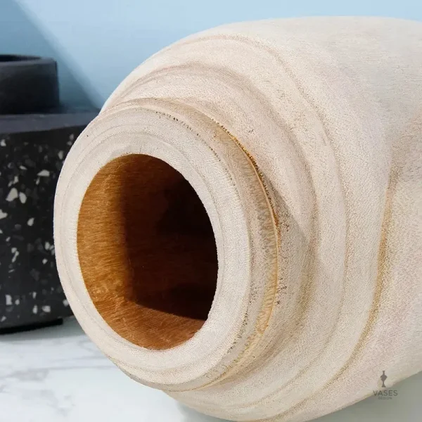 Vase bois artisanal, touche rustique