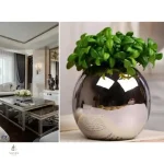 Accessoire décoratif en argent, vase pour fleurs