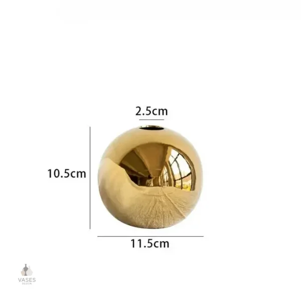 Vase sphérique en or, pour une décoration raffinée