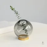 Vase en verre sphérique, idéal pour plantes