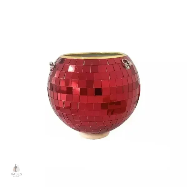Vase boule contemporain, ajout décoratif suspendu