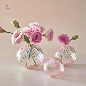 Vase boule en verre décoratif