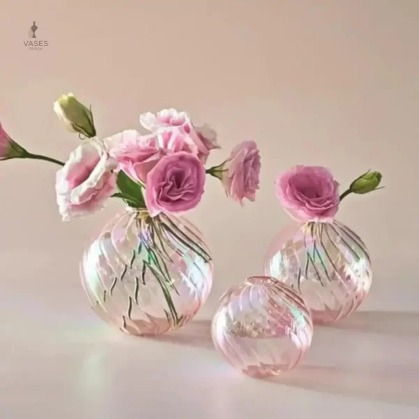 Vase boule en verre décoratif