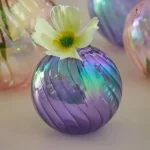 Vase boule en verre transparent