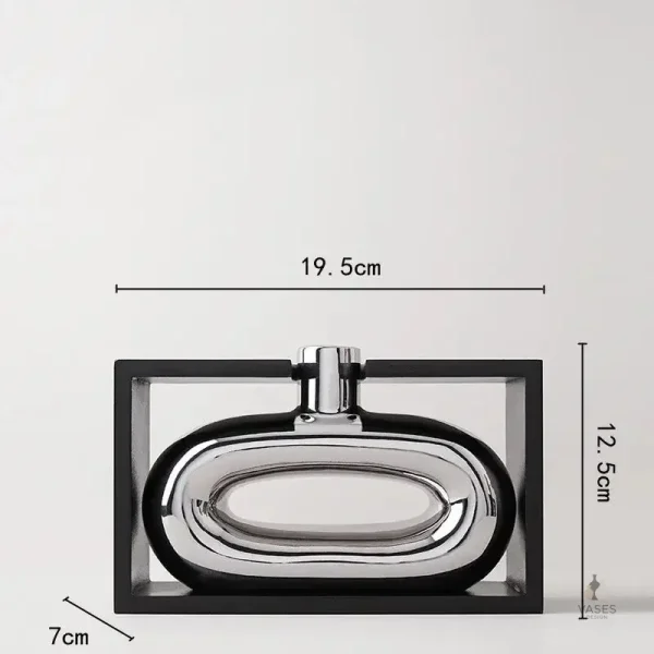 Joli vase en céramique argenté pour intérieur