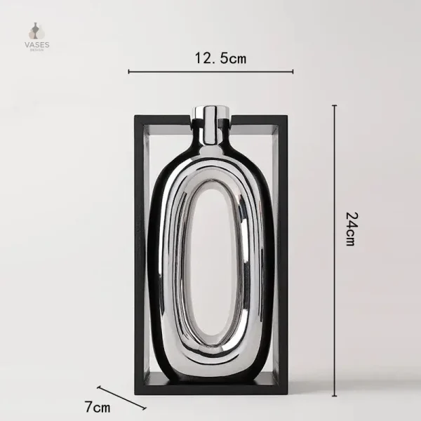 Vase argenté en céramique pour fleurs