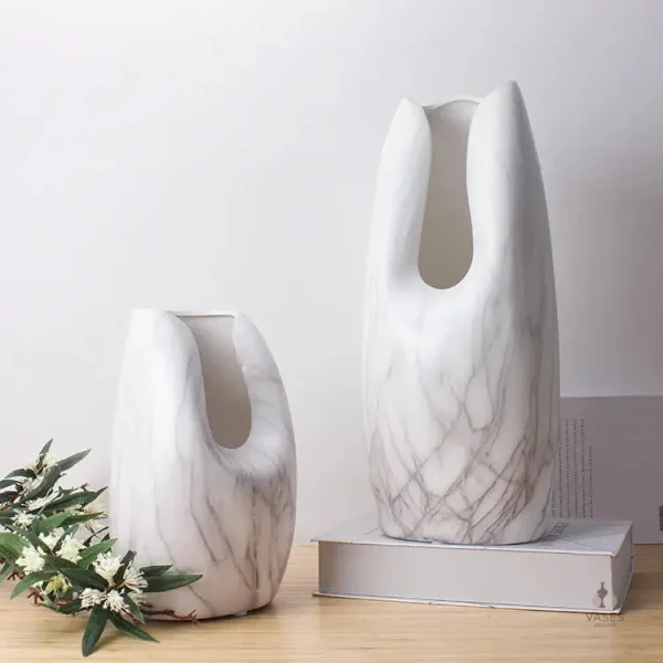 Vase céramique blanc élégant et contemporain