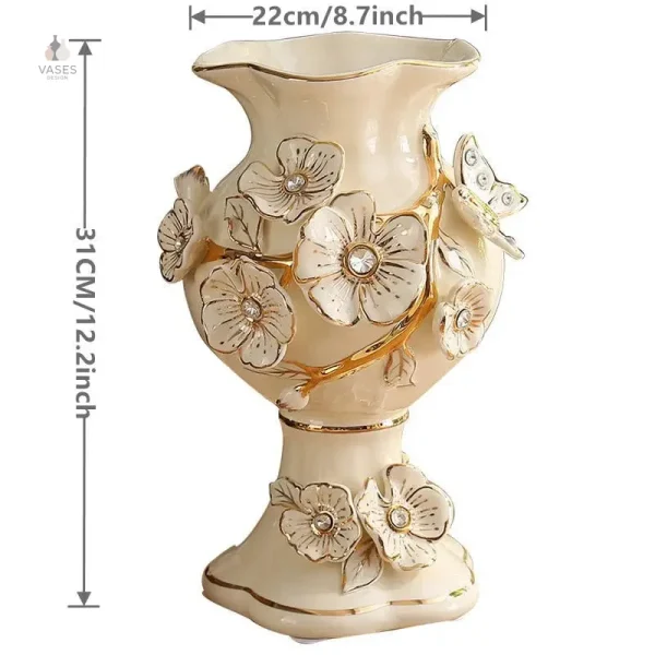 Vase design minimaliste en céramique, couleur blanche
