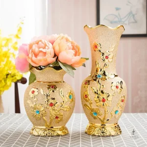 Vase céramique doré élégant et moderne