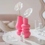 Vase céramique rose élégant et moderne