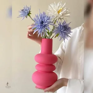 Vase en céramique coloré, rose doux