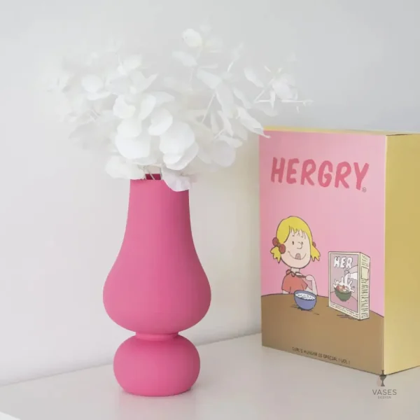 Vase céramique, teinte rose délicate
