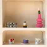 Vase rose, style minimaliste en céramique