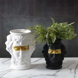 Vase céramique visage artistique et moderne