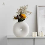 Vase cercle élégant pour décoration intérieure
