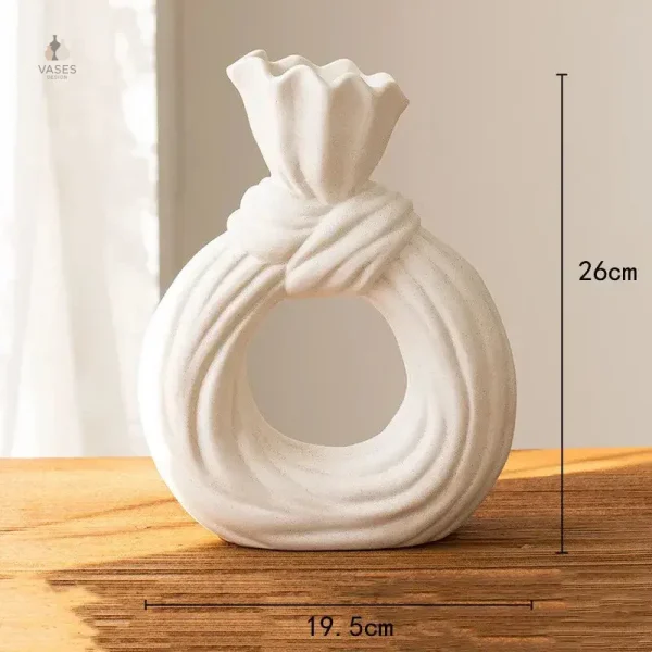 Vase cercle en céramique pour fleurs